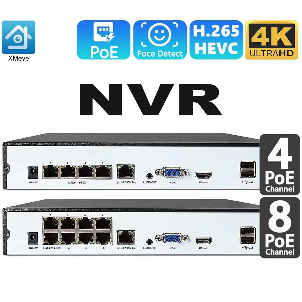 Webcam 4K - Perekam Video keamanan, kamera IP POE