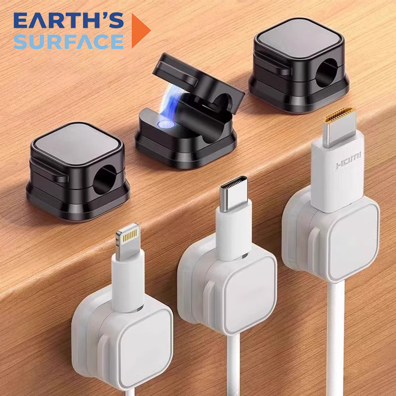 Desk Cable Organizer - Penjepit Kabel Magnetik, Pengikat Kabel Perekat,