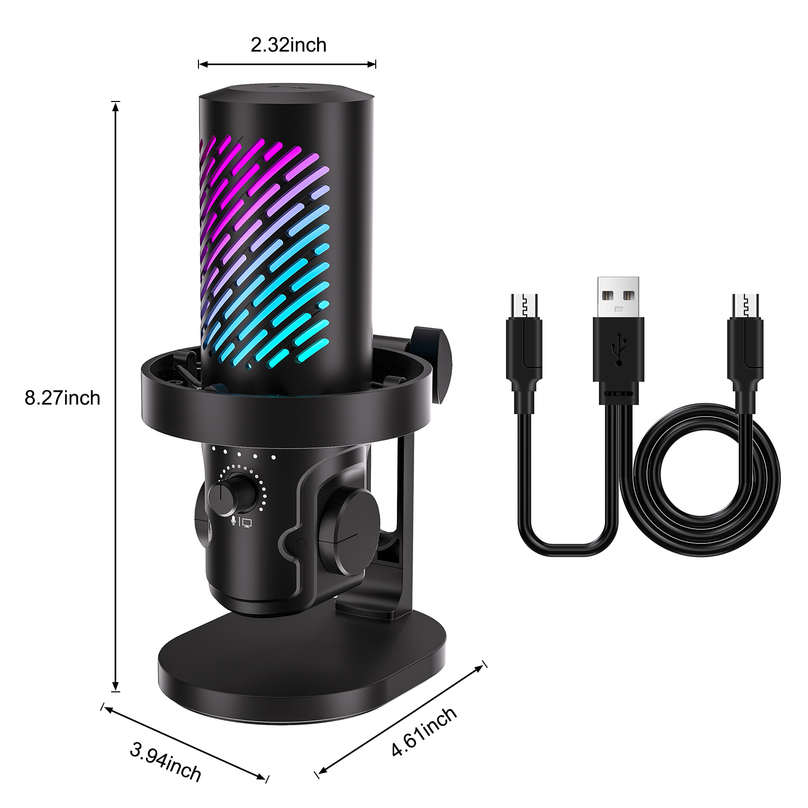 Pc Gaming Youtubers - Tenlamp CG1 RGB USB Streaming Microphone,
