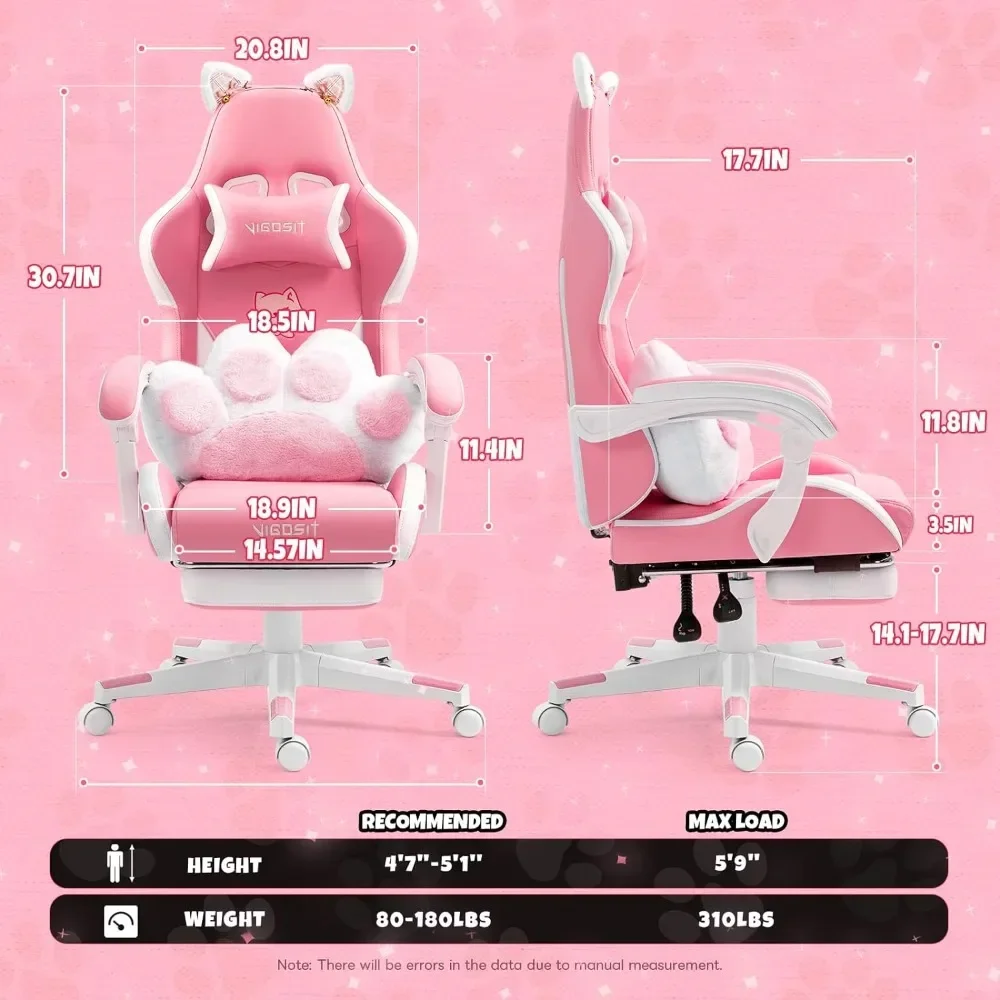 Pc Gaming Quotes - Kursi Gaming Pink dengan Bantalan Lumbar