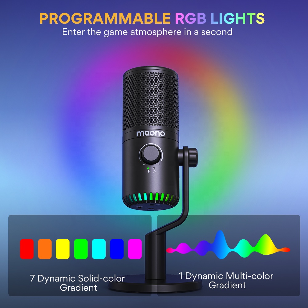 Mikrofon Gaming RGB MAONO PC y - Pc Gaming Youtubers ulasan dan harga