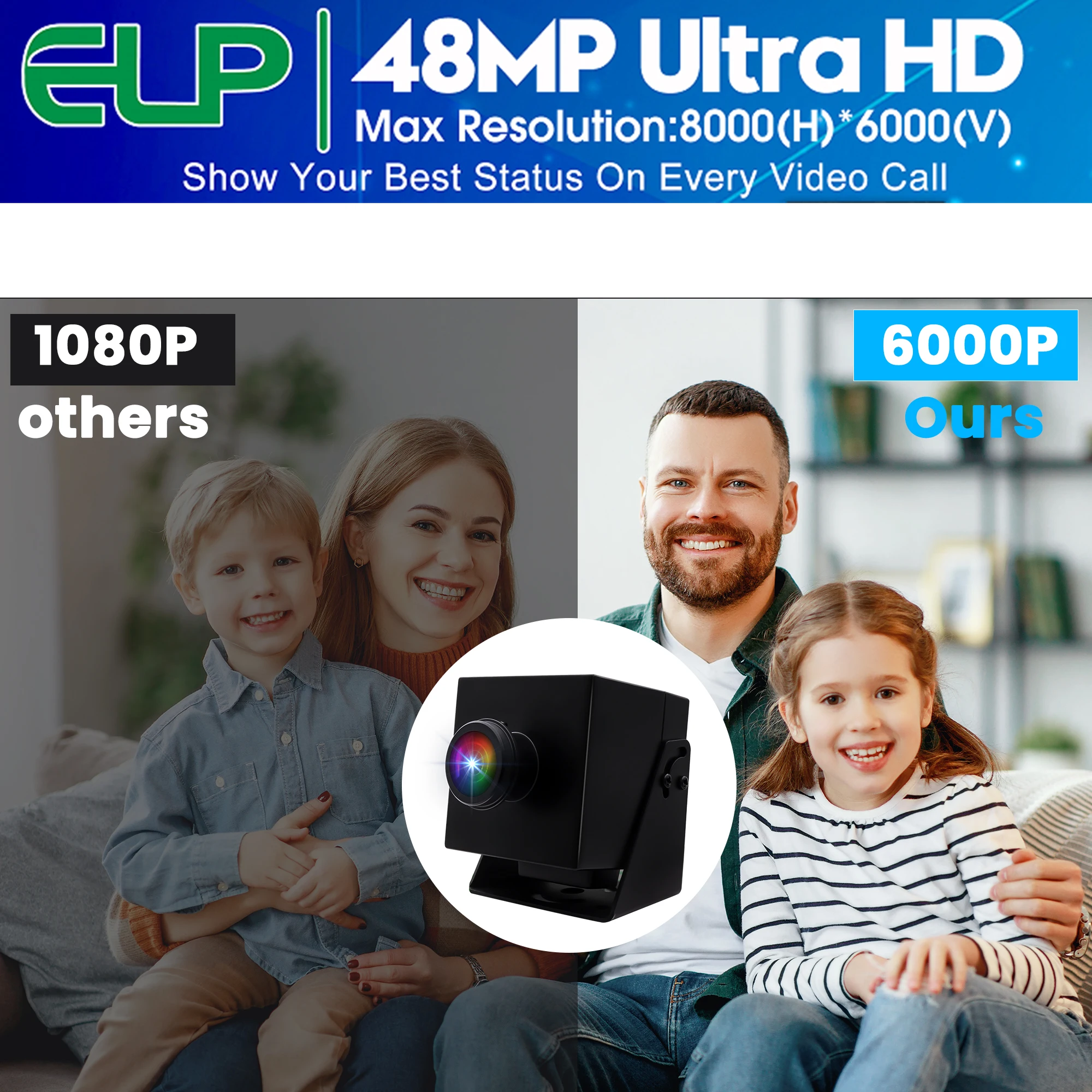 Kamera USB ELP 48MP 8K Ultra H - Webcam 4K ulasan dan harga