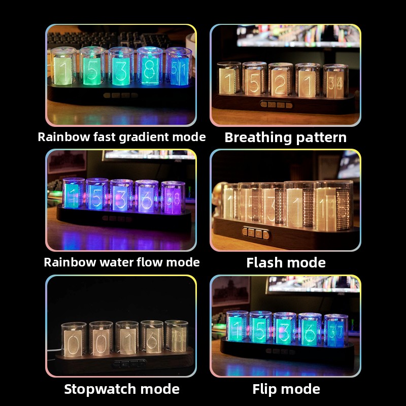 Jam LED Nixie Tube RGB untuk D - Pc Gaming Youtube ulasan dan harga
